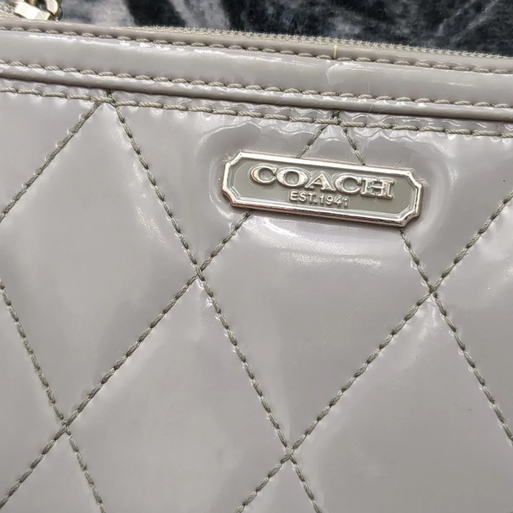 Coach Gray Quilted Wristlet - Picture 2 of 11